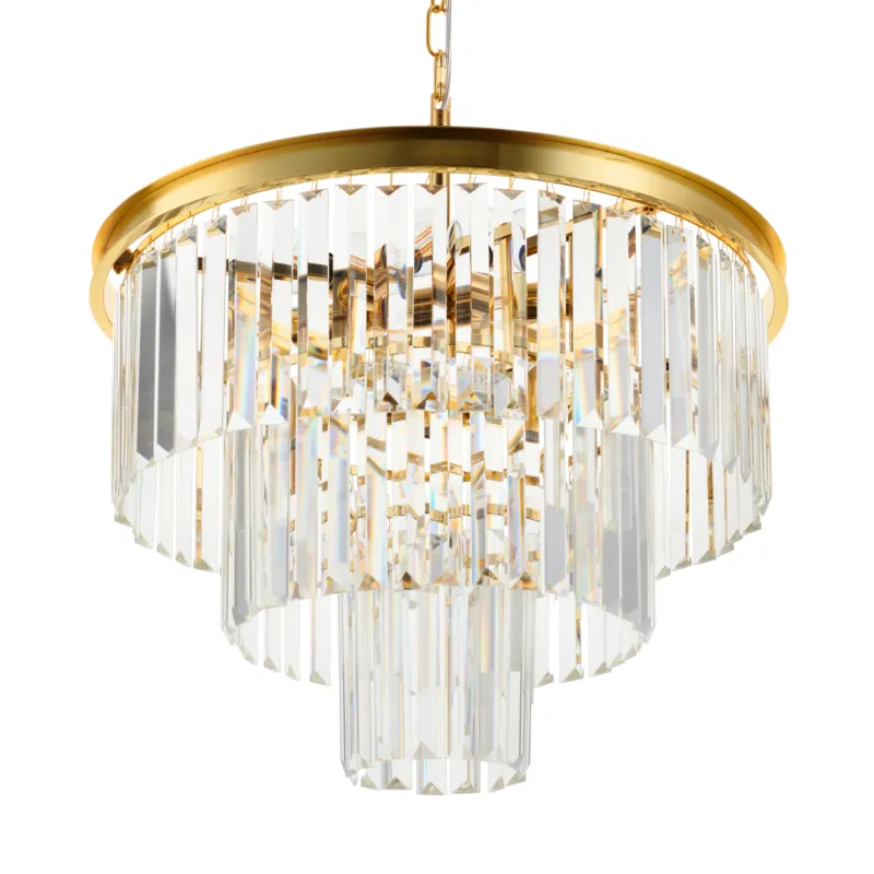 Zniżka Lampa wisząca Splendore DN915-50A Step into Design 8xE14 40W Stal/Kryształ Szklany K9 Złoty Połysk