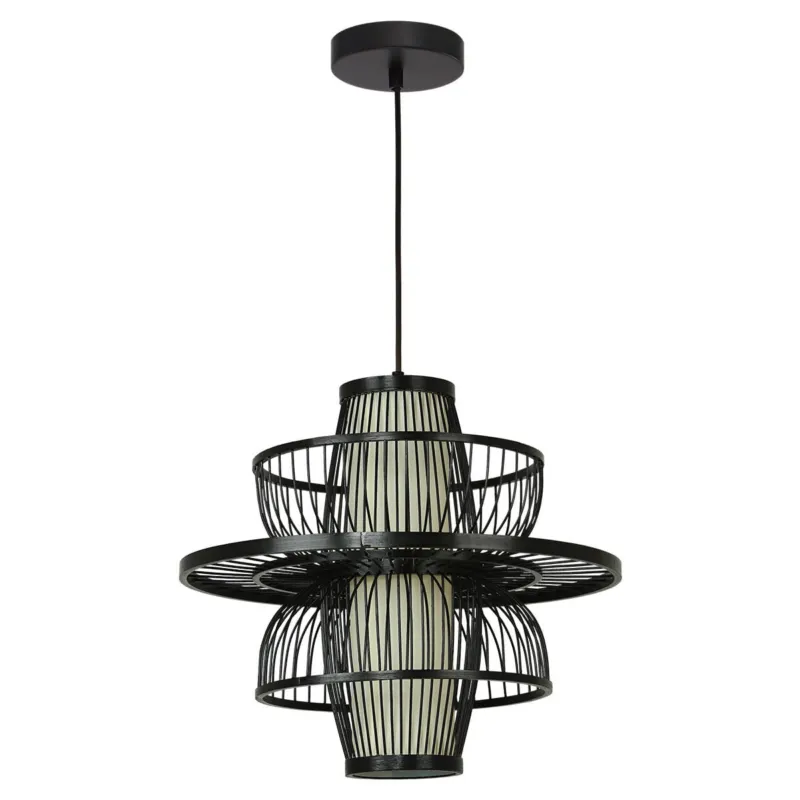 Lampa wisząca sufitowa Astra LP-3110/1P BK Light Prestige 1x E27 Ratan Czarny Obniżka ceny