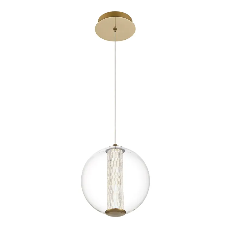 Lampa wisząca sufitowa Atomo QN-ATOMO-1P-BG Eurofase 1x9W LED Aluminium/Stal/Szkło złoty/Przezroczysty Szybka dostawa
