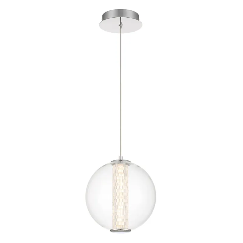 Lampa wisząca sufitowa Atomo QN-ATOMO-1P-PC Eurofase 1x9W LED Aluminium/Szkło Srebrny/Przezroczysty Tani