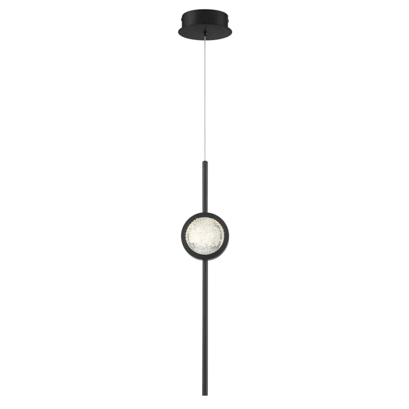 Lampa wisząca sufitowa Barletta QN-BARLETTA-1P-BK Eurofase LED Anodowane aluminium/Szkło Czarny/Przezroczysty Ekspresowa dostawa