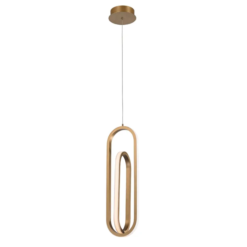 Lampa wisząca sufitowa Demark QN-DEMARK-1P-BG Eurofase 28W LED Aluminium/Stal/Biały akryl Złoty Łatwy zwrot