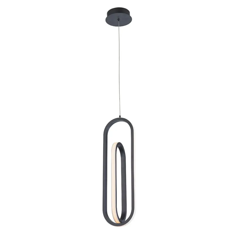 Zniżka Lampa wisząca sufitowa Demark QN-DEMARK-1P-BK Eurofase 28W LED Aluminium/Stal/Biały akryl Czarny