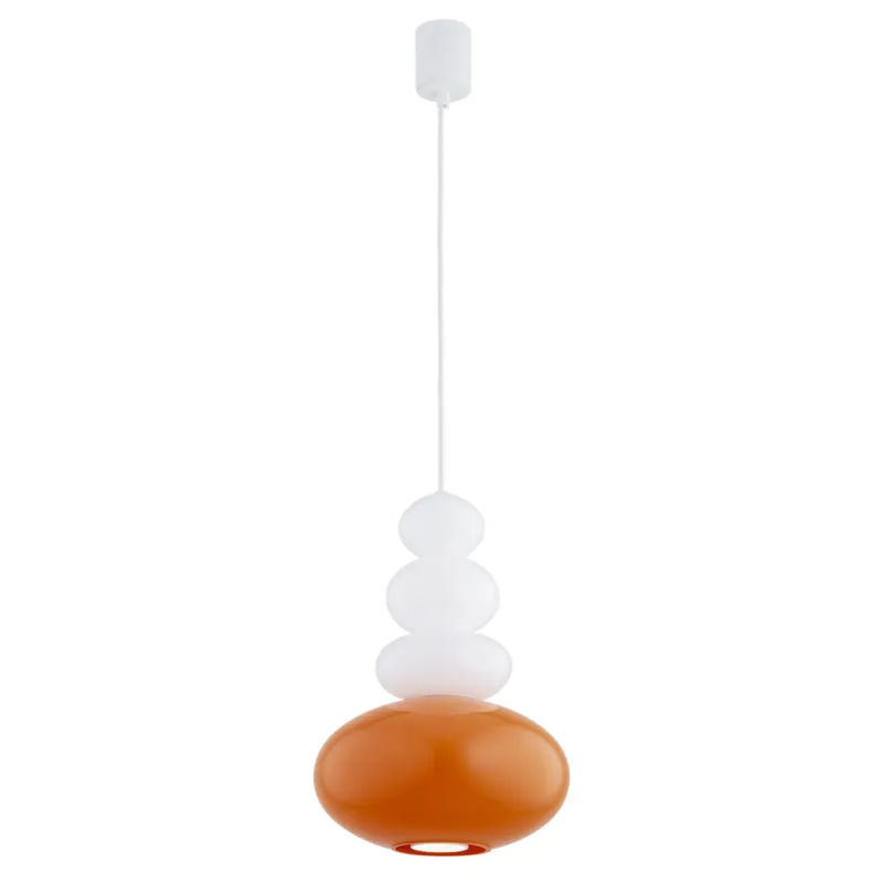 Lampa wisząca sufitowa Diego 8822 Argon 1x5W GU10 Szkło/Stal Lakierowana Opal Biały Połysk/Soczysta Pomarańcza Połysk Cena promocyjna