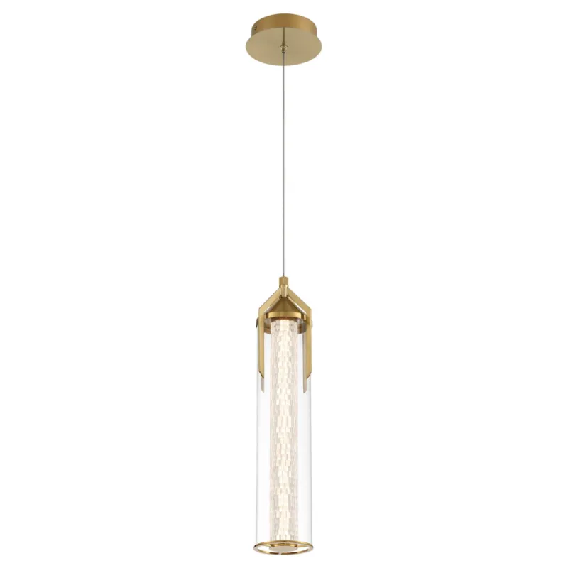 Lampa wisząca sufitowa Espada QN-ESPADA-1P-BG Eurofase 1x18W LED Aluminium/Szkło Złoty/Przezroczysty Oferta