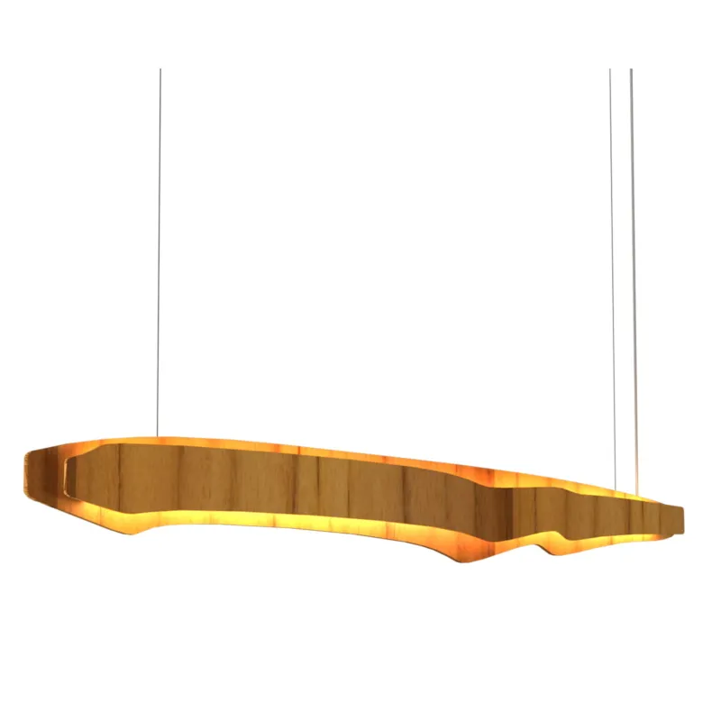 Lampa wisząca sufitowa Horizon QN-HORIZON-LED-LP-140-TEAK Accord Lighting LED Naturalny fornir drewniany/Akryl Brązowy/Drewno Dostępne od ręki