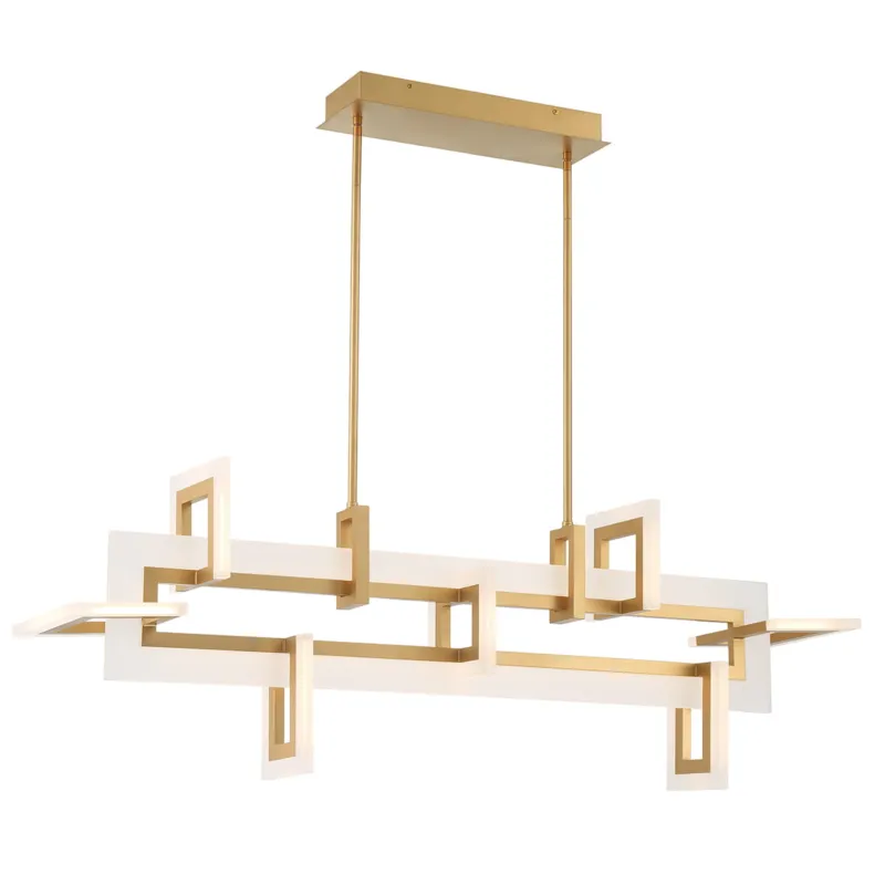 Dostępne od ręki Lampa wisząca sufitowa Inizio QN-INIZIO-LP-M-BG Eurofase 1x86W LED Aluminium/Stal/Akryl Złoty/Biały