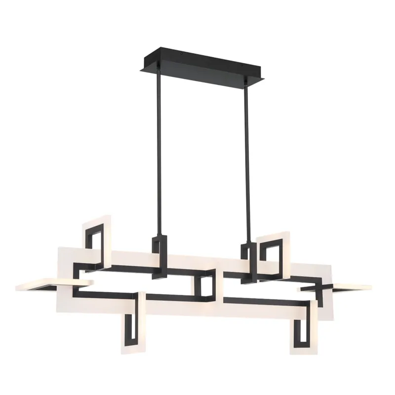Wyprzedaż Lampa wisząca sufitowa Inizio QN-INIZIO-LP-M-BK Eurofase 86W LED Aluminium/Stal/Akryl Czarny/Matowa biel