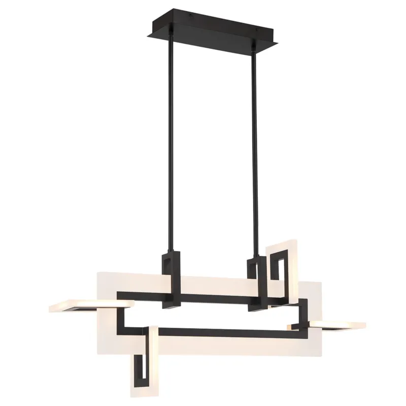 Ostatnia szansa Lampa wisząca sufitowa Inizio QN-INIZIO-LP-S-BK Eurofase 46W LED Aluminium/Stal/Akryl Czarny/Matowa biel