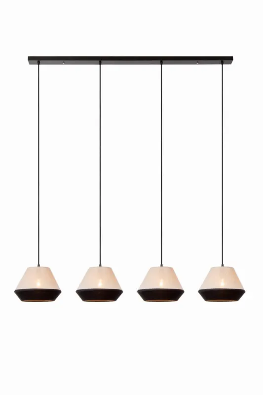 Obniżka ceny Lampa wisząca sufitowa KALA 06424/04/73 Lucide 4x10W E14 Len Brązowy/Czarny