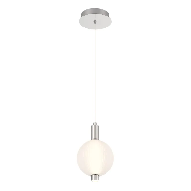 Lampa wisząca sufitowa Palmas QN-PALMAS-1MP-PN Eurofase 1x12W LED Stal/Szkło Srebrny/Biały Wysoka jakość