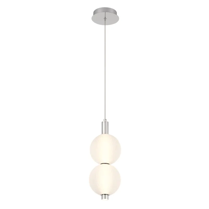 Lampa wisząca sufitowa Palmas QN-PALMAS-2MP-PN Eurofase 1x20W LED Stal/Szkło Srebrny/Biały Dodaj do koszyka