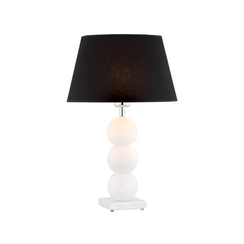 Lampa Stołowa Fudżi 3624 Argon 1xE27 15W Szkło/ Stal Chromowana, Czarny Premium