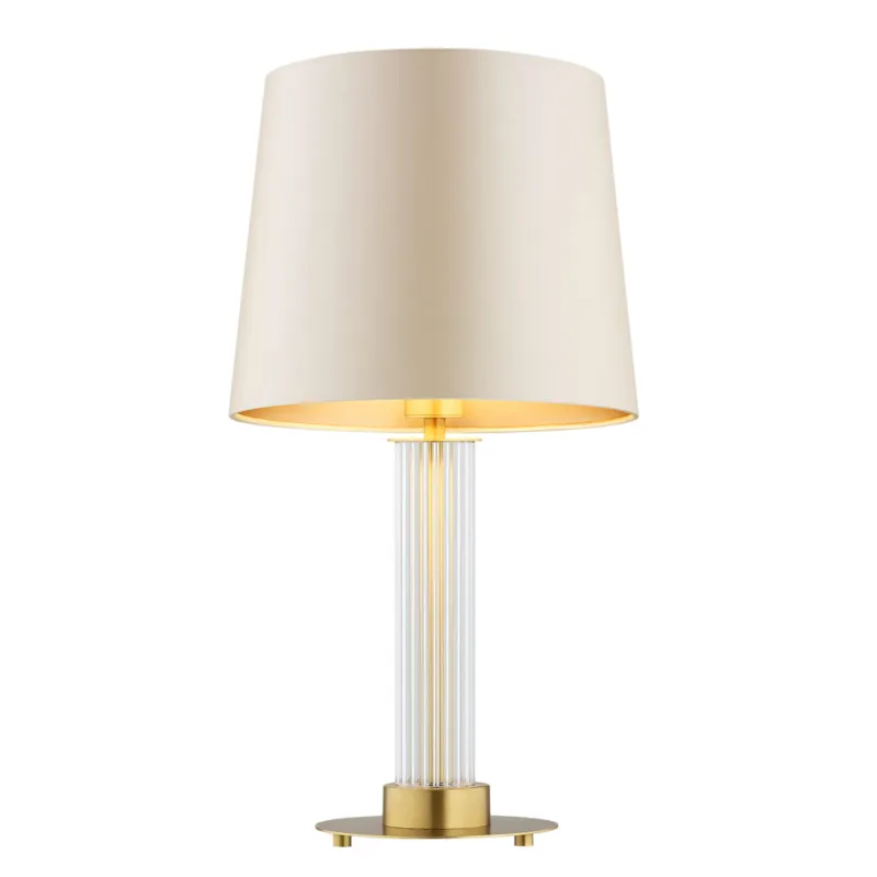 Zniżka Lampa Stołowa Hampton 8541 Argon 1xE27 15W Abażur Satynowy/ Szkło, Beżowy