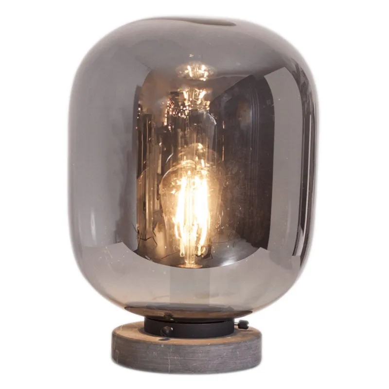 Lampa stołowa Leola 4002070-4505 By Rydens 1xE27 40W Metal/Szkło Przydymiony szary Premium
