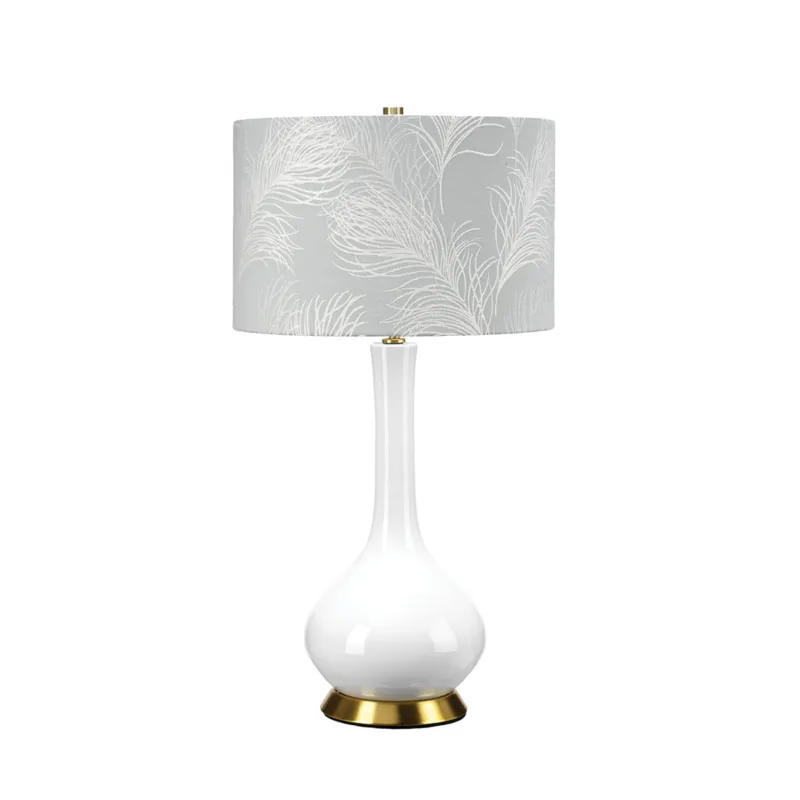 Kup online Lampa stołowa Milo MILO-AB-TL-FDEB Elstead Lighting 1x60 W E27 Biały/Postarzany mosiądz