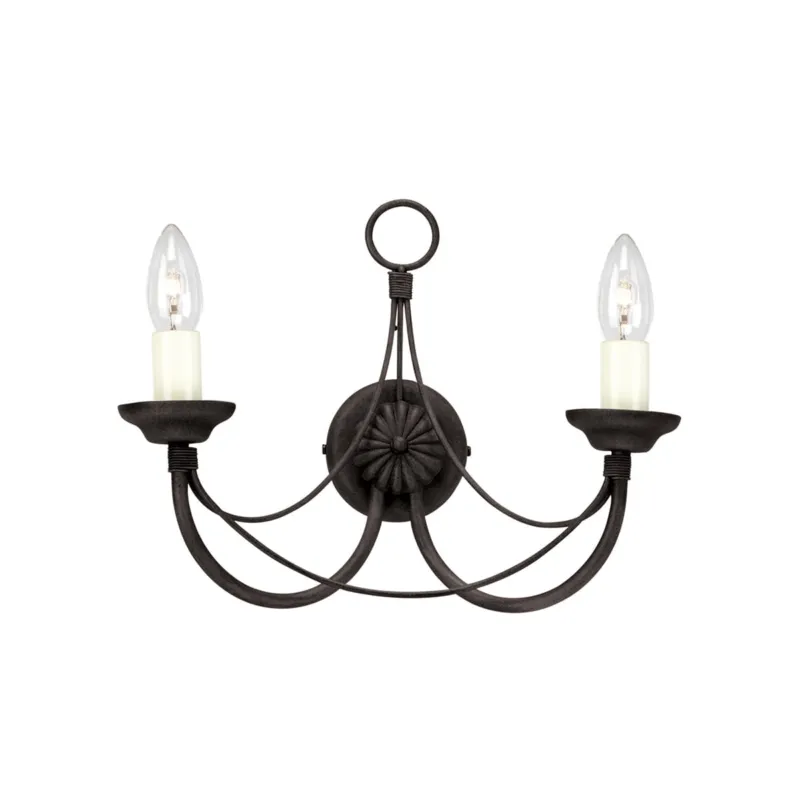 Bestseller Lampa ścienna Carisbrooke CB2-BLACK Elstead Lighting 2x60W E14 Stal Czarny