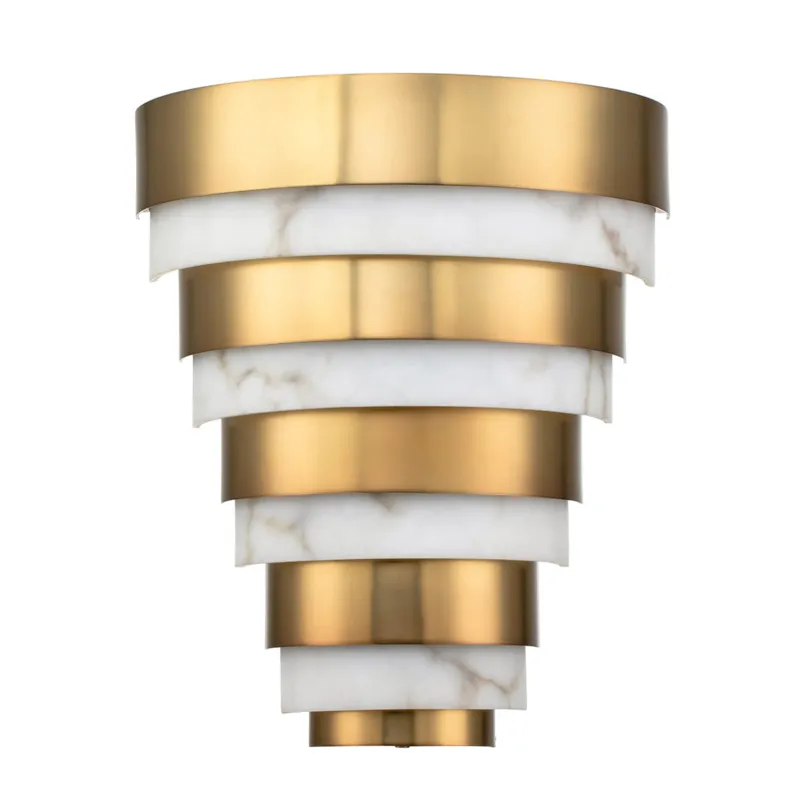 Cena promocyjna Lampa ścienna kinkiet Echelon QN-ECHELON-W Quintiesse 1xWbudowany LED 12W Stal, Sztuczny alabaster Stary mosiądz