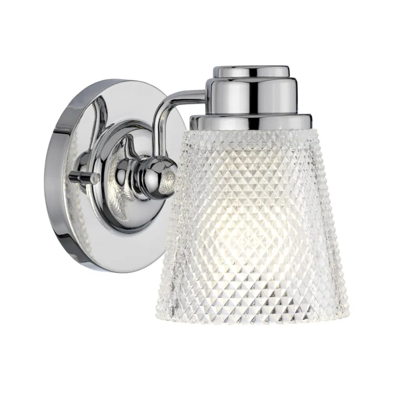Okazja Lampa ścienna kinkiet Hudson QN-HUDSON1-BATH Quintiesse 1xG9 3W LED Stal, Szkło cięte Polerowany chrom