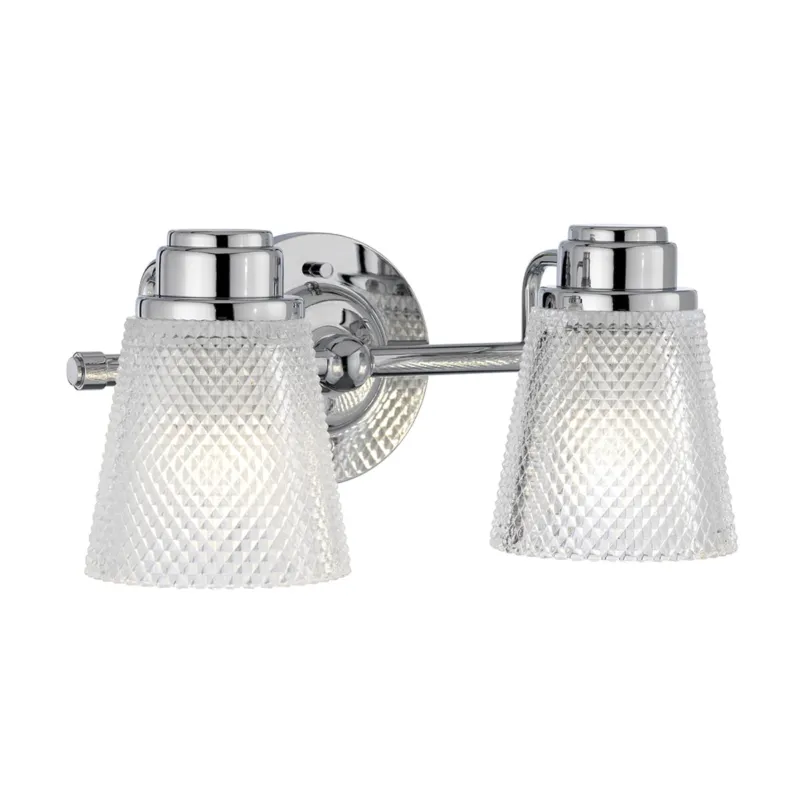 Lampa ścienna kinkiet Hudson QN-HUDSON2-BATH Quintiesse 2xG9 3W LED Stal, Szkło cięte Polerowany chrom Dodaj do koszyka