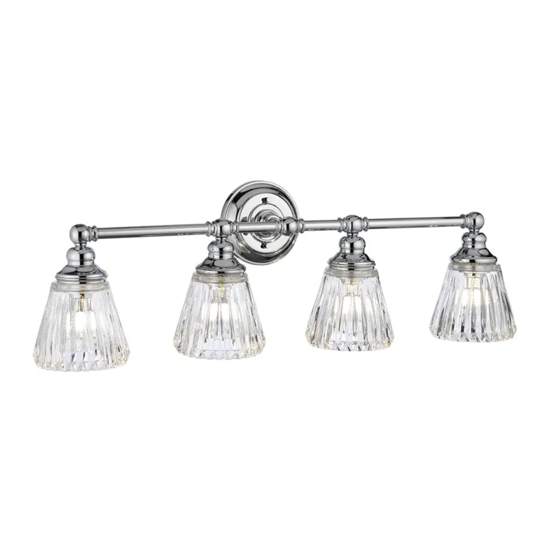Dodaj do koszyka Lampa ścienna kinkiet Keynes QN-KEYNES4-BATH Quintiesse 4xG9 3W LED Stal, Szkło cięte Polerowany chrom