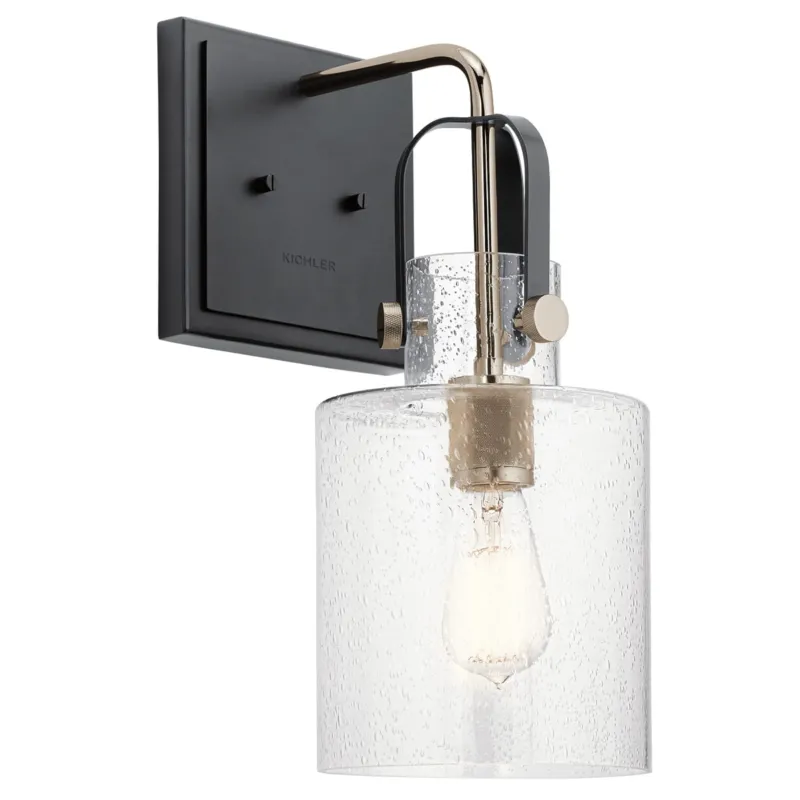 Lampa ścienna kinkiet Kitner QN-KITNER1-PN Quintiesse 1xE27 60W Stal, Szkło z bąbelkami powietrza Polerowany nikiel Bezpieczna płatność