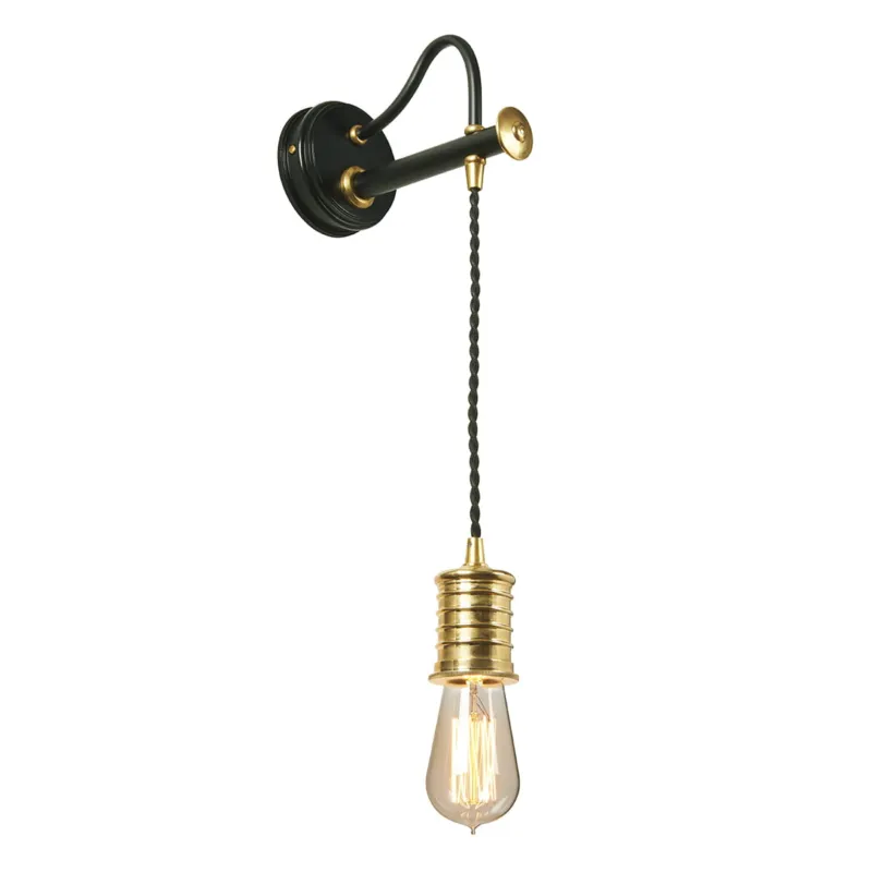Darmowy zwrot Lampa ścienna Douille DOUILLE1-BPB Elstead Lighting 1x60W E27 Mosiądz Czarny/Złoty