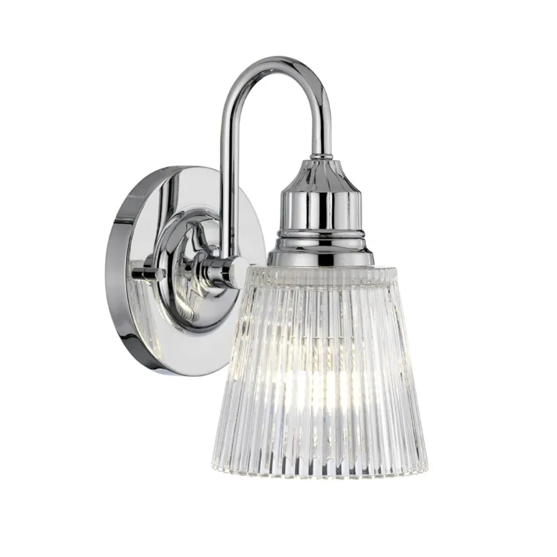 Lampa ścienna kinkiet Addison QN-ADDISON1-BATH Quintiesse 1xG9 3W LED Stal, Szkło żebrowane Polerowany chrom Dodaj do koszyka