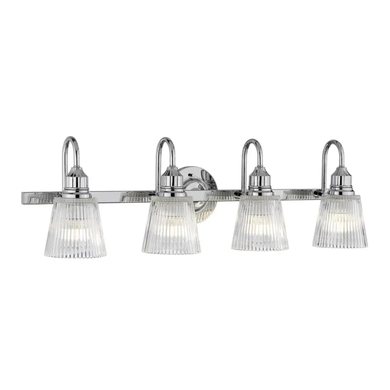 Lampa ścienna kinkiet Addison QN-ADDISON4-BATH Quintiesse 4xG9 3W LED Stal, Szkło żebrowane Polerowany chrom Dostępne od ręki
