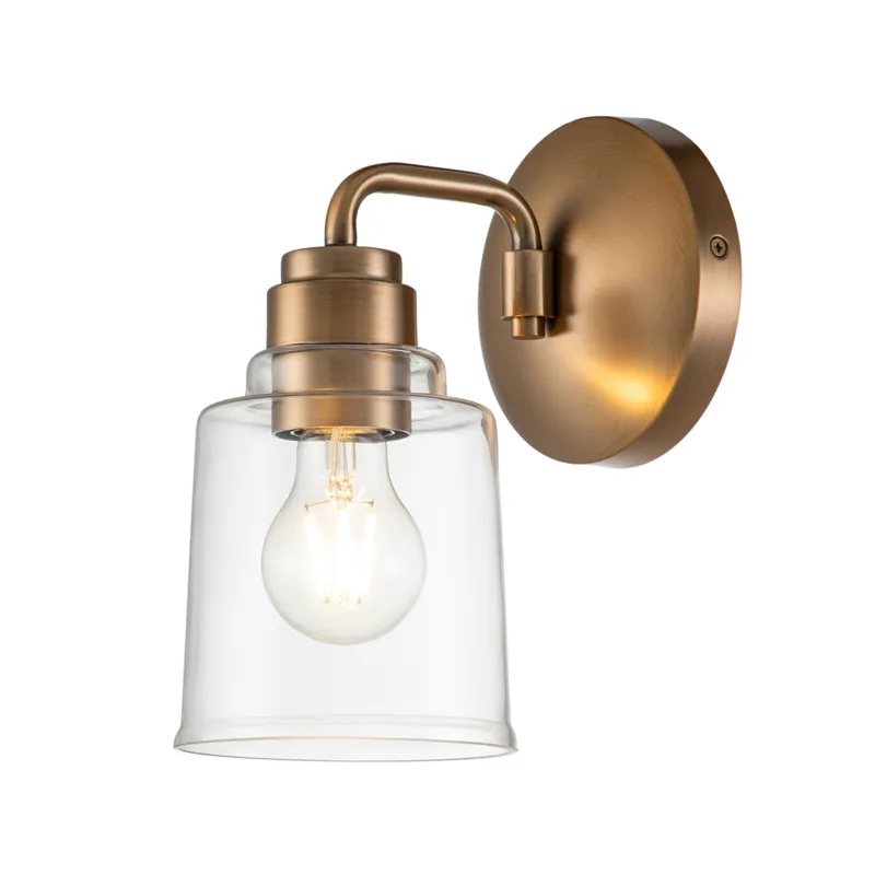 Lampa ścienna kinkiet Aivian KL-AIVIAN1-WBR Elstead Lighting 1xE27 60 W Stal, Szkło Wyblakły mosiądz Wysoka jakość