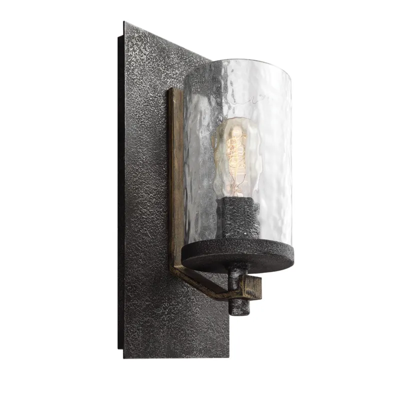 Niska cena Lampa ścienna kinkiet Angelo QN-ANGELO1 Quintiesse 1xE27 60W Stal, Szkło dekoracyjne Stare drewno dębowe/ Ciemne żelazo