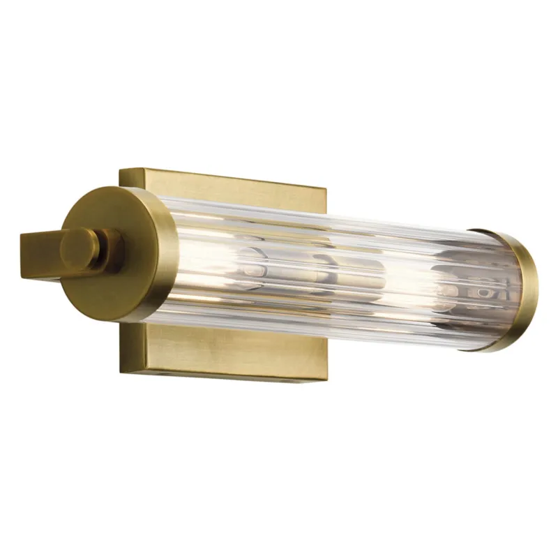 Lampa ścienna kinkiet Azores QN-AZORES2-NBR Quintiesse 2xE14 40W Stal, Szkło żebrowane Naturalny mosiądz Sprawdź teraz