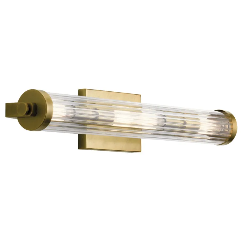 Zamów dziś Lampa ścienna kinkiet Azores QN-AZORES4-NBR Quintiesse 4xE14 40W Stal, Szkło żebrowane Naturalny mosiądz