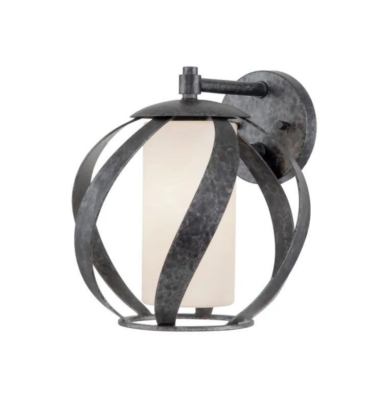 Lampa ścienna kinkiet Blacksmith QN-BLACKSMITH1-OBK Quintiesse 1xE27 60W Stal, Trawione szkło opalowe Postarzana czerń Ograniczona ilość