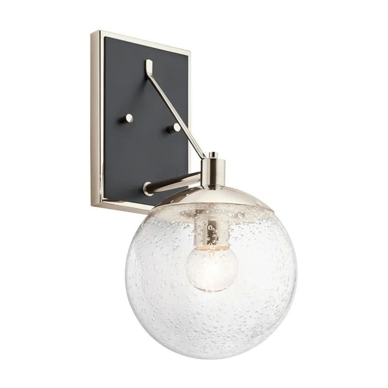 Lampa ścienna kinkiet Marilyn QN-MARILYN1 Quintiesse 1xE27 60W Stal, Szkło z bąbelkami powietrza Polerowany nikiel Szybka wysyłka