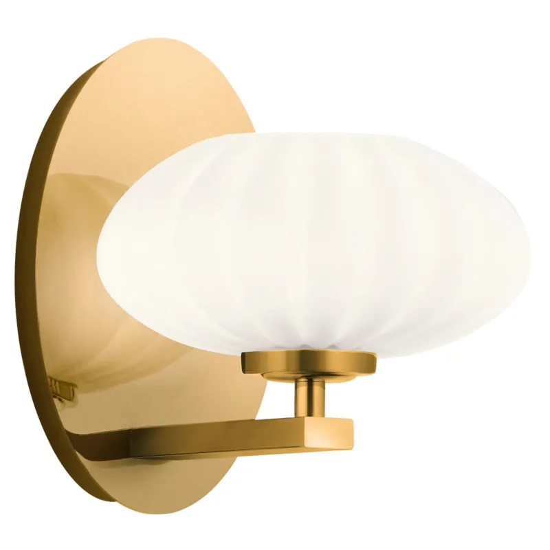 Lampa ścienna kinkiet Pim QN-PIM1-FXG Quintiesse 1xG9 3W LED Stal, Trawione satynowe szkło opalowe Złote Ostatnia szansa