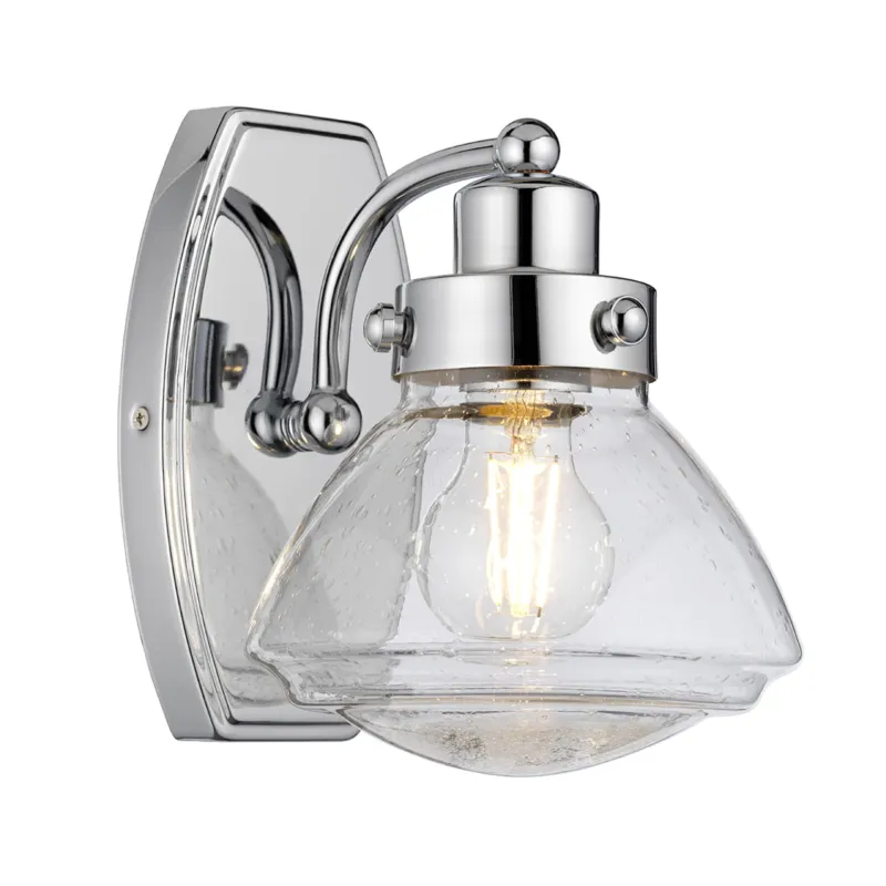Obniżka ceny Lampa ścienna kinkiet Scholar QN-SCHOLAR1 Quintiesse 1xE27 60W Stal, Szkło z bąbelkami powietrza Polerowany chrom