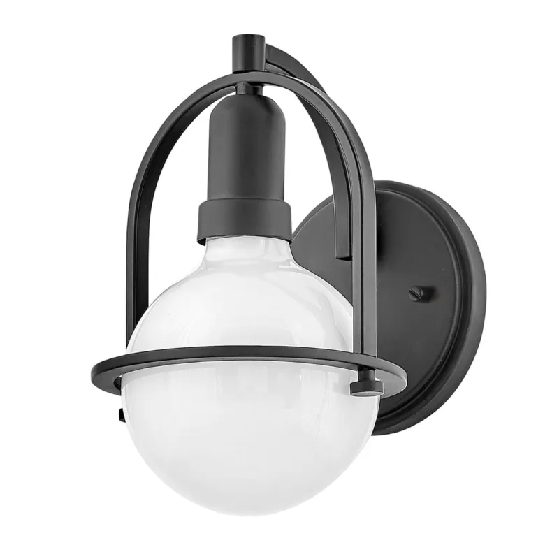 Szybka dostawa Lampa ścienna kinkiet Somerset QN-SOMERSET1-BK Quintiesse 1xE27 60W Stal, Szkło opalowe Czarne