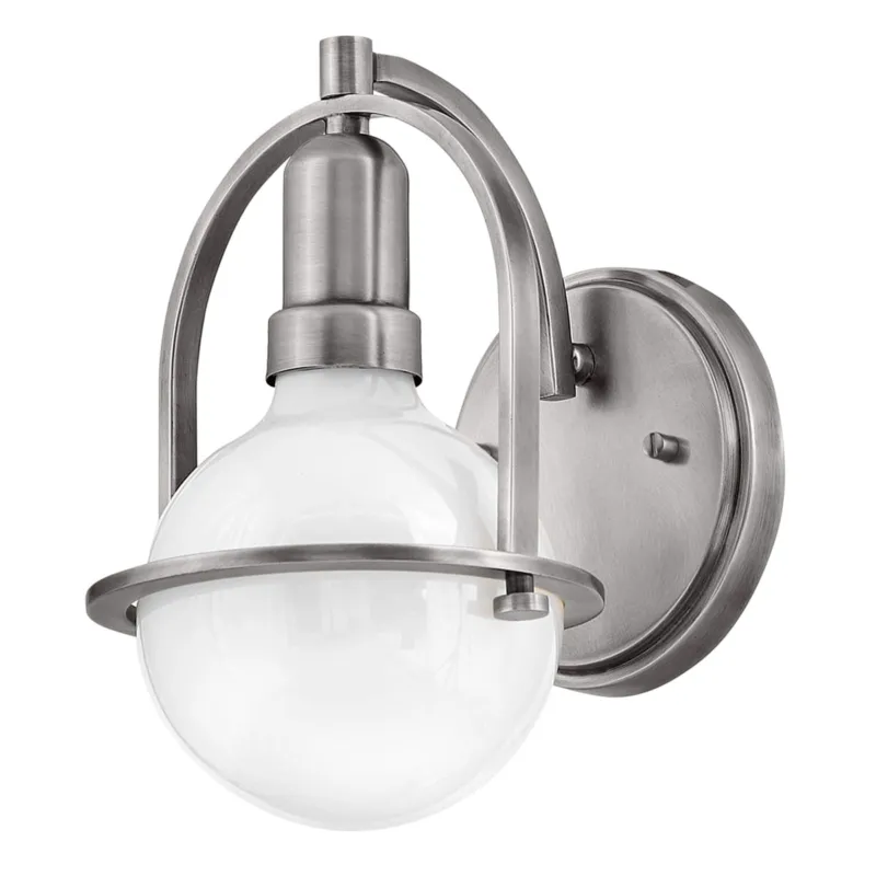 Lampa ścienna kinkiet Somerset QN-SOMERSET1-BN Quintiesse 1xE27 60W Stal, Szkło opalowe Szczotkowany nikiel Ekspresowa dostawa