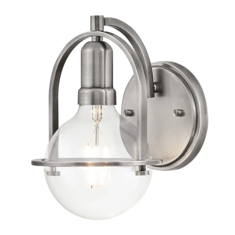 Lampa ścienna kinkiet Somerset QN-SOMERSET1-C-BN Quintiesse 1xE27 60W Stal, Szkło z bąbelkami powietrza Szczotkowany nikiel Wyjątkowa oferta