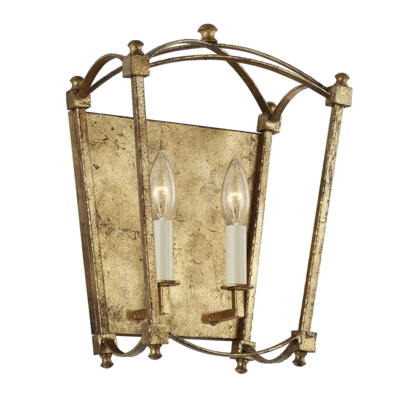 Tani Lampa ścienna kinkiet Thayer QN-THAYER2-ADB Quintiesse 2xE14 40W Stal Antyczne złoto