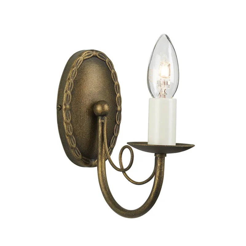 Sprawdź teraz Lampa ścienna Minster MN1-BLK-GOLD Elstead Lighting 1x60W E14 Stal Miedziany