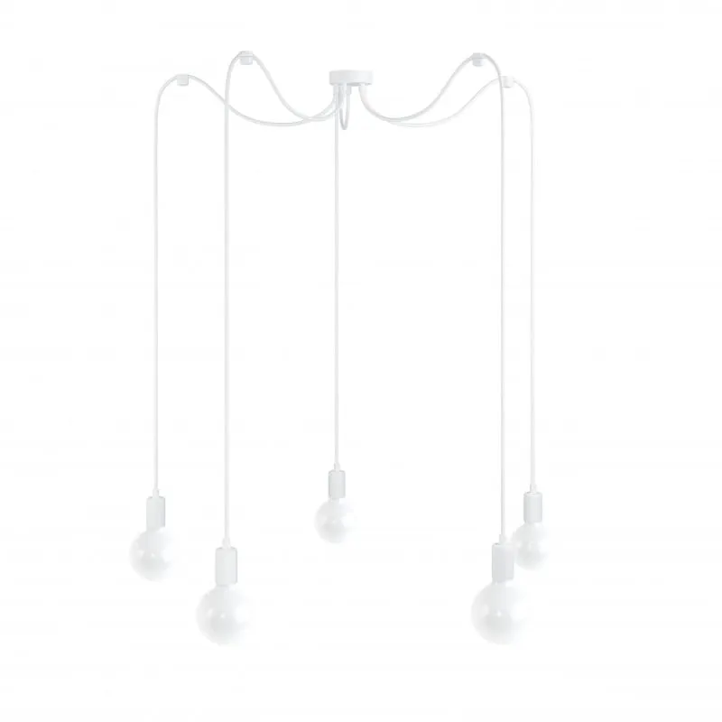 Biała lampa pająk Loft multi metal line X5 lampa wisząca - Kolorowe Kable Kup online