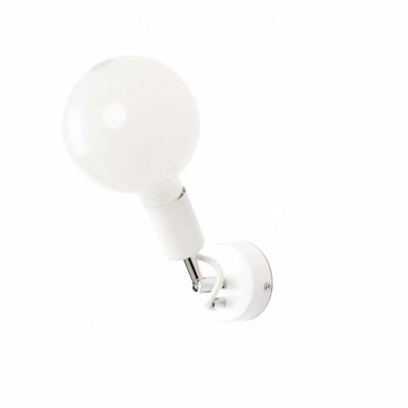 Biała lampa ścienna Loft Metal Compact kinkiet - Kolorowe Kable Wyprzedaż