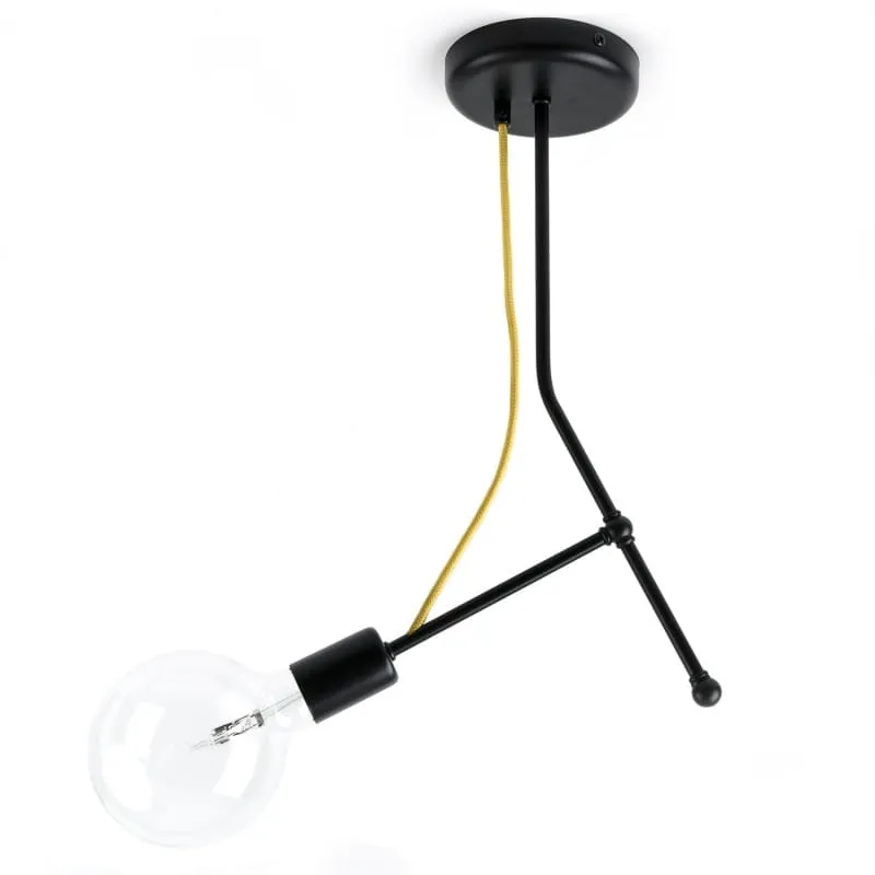 Czarna lampa sufitowa Loft Tubo 3 lampa z metalowych rurek - Kolorowe Kable Do wyczerpania zapasów