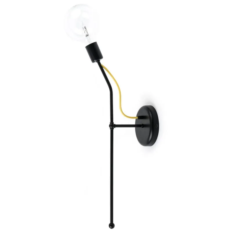 Czarna lampa ścienna Loft Tubo 1 kinkiet z metalowych rurek - Kolorowe Kable Zniżka