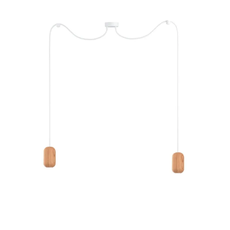 Drewniana lampa sufitowa Loft Barille 2 GU10 lampa wisząca typu pająk - Kolorowe Kable Dodaj do koszyka