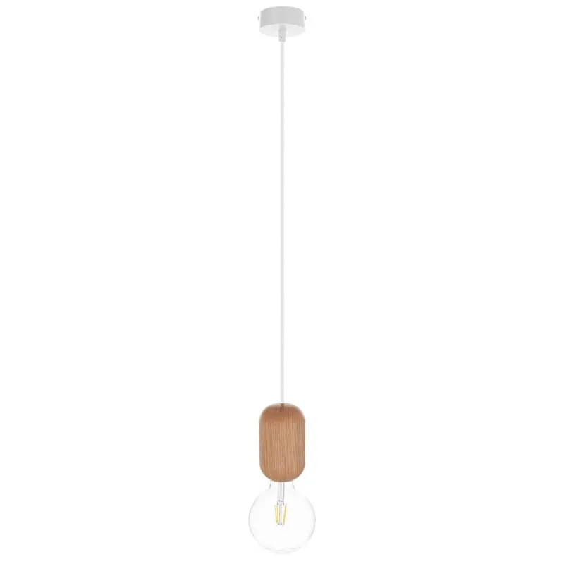 Ograniczona ilość Drewniana lampa sufitowa Loft Barille E27 lampa wisząca - Kolorowe Kable