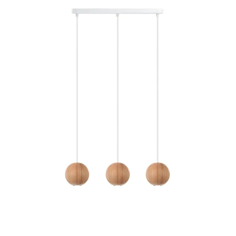 Bezpieczne zakupy Drewniana lampa sufitowa Loft Sferni 3L GU10 lampa wisząca na listwie - Kolorowe Kable