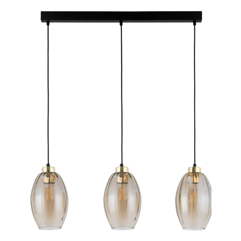 Lampa wisząca Sebo Czarny, Złoty 3x E27 - TK Lighting Okazja